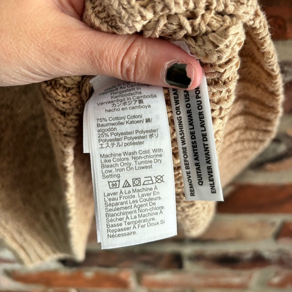 J. Crew Tan Cotton Pointelle Textured Sleeveless High Neck Sweater Top, S - Picture 8 of 8